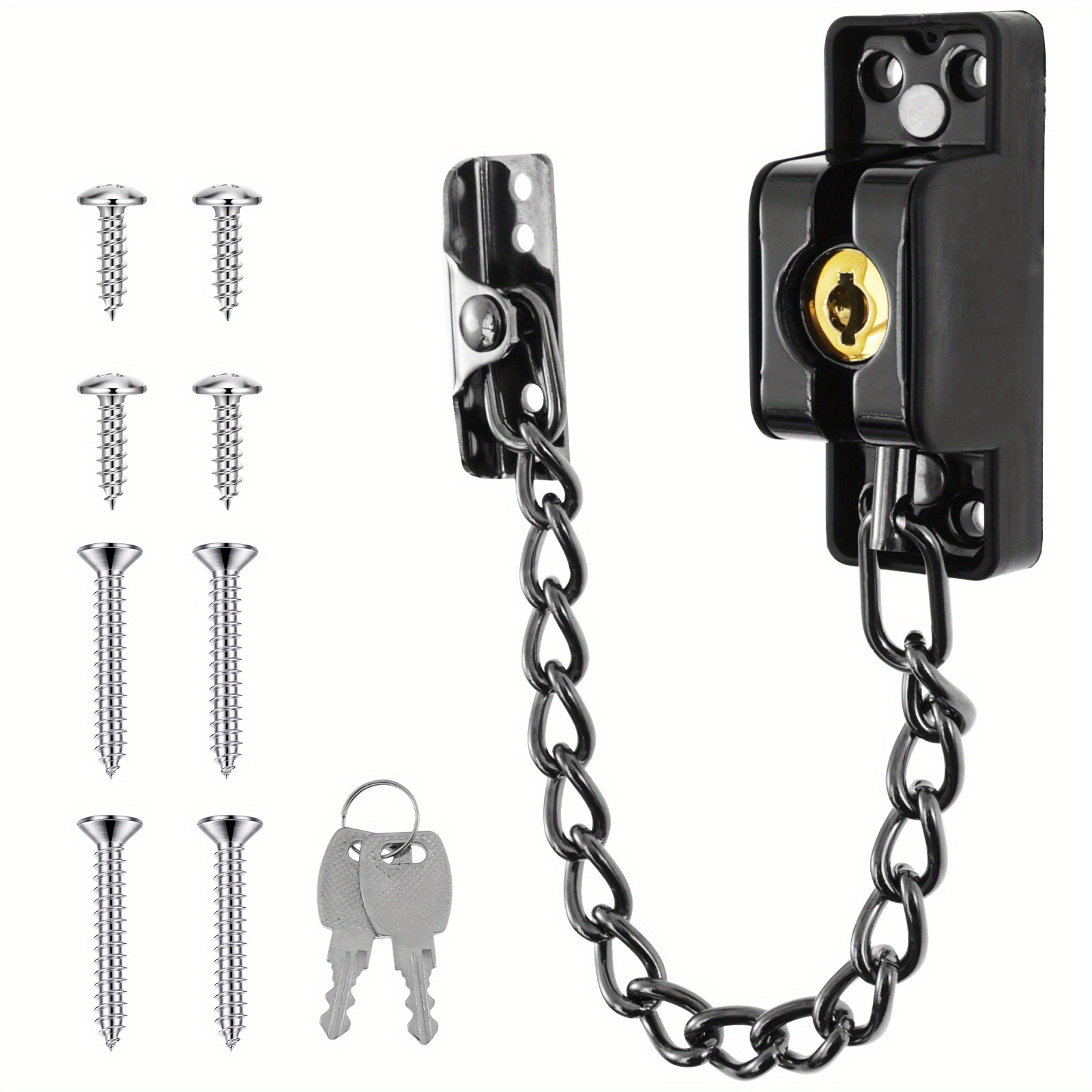 Roestvrij Stalen Deur Anti Diefstal Ketting,Roestvrijstalen Deur Ketting,Deur Anti Diefstal Ketting,Deurslot Kettingslot Met Schroeven,Hotel Huis Binnendeur Deuren en Ramen