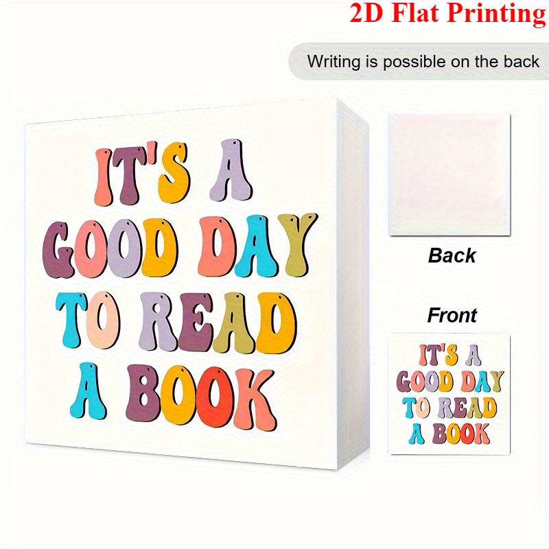 TEMU 2d Flat, "it's To Read" Pvc Desktop Plaque - Colorful 2d Flat Print Book Lover Gift, Artistic Desk Decor For Libraries, Study Rooms & Reading