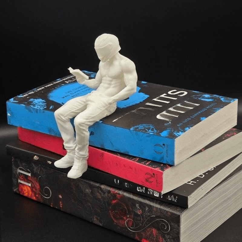 Image of Men's Bookshelf Art, Motorcycle Rider Miniature Statue, Wearing Helmet, Holding , Special For Motorcycle Enthusiasts, , Office Bookshelf, Workshop Decoration, Garage Display Rack, , Office Display