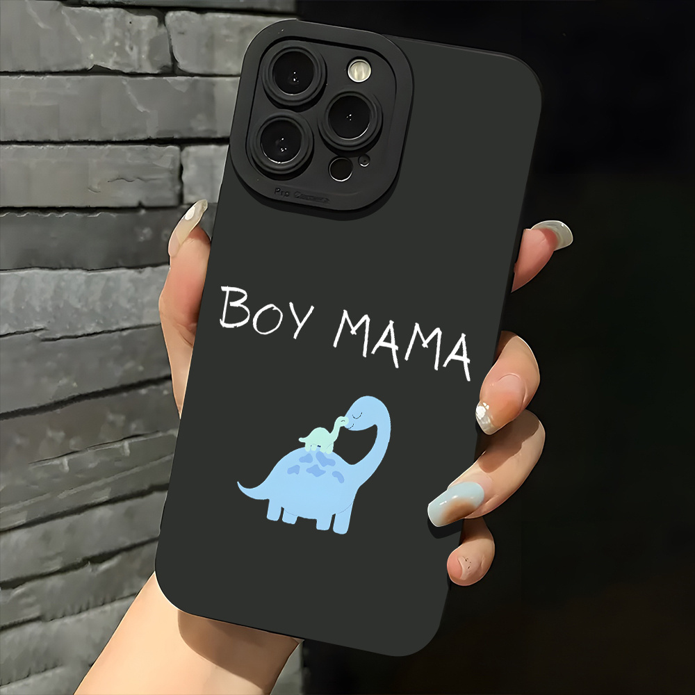 TEMU Phone Case: Adorable Dinosaur Boy And Mom Aesthetic, Suitable For Iphone