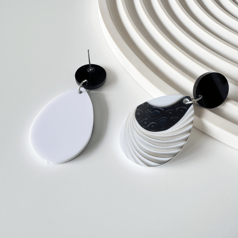 Women's Artistic Textured Wave Water Drop Earrings