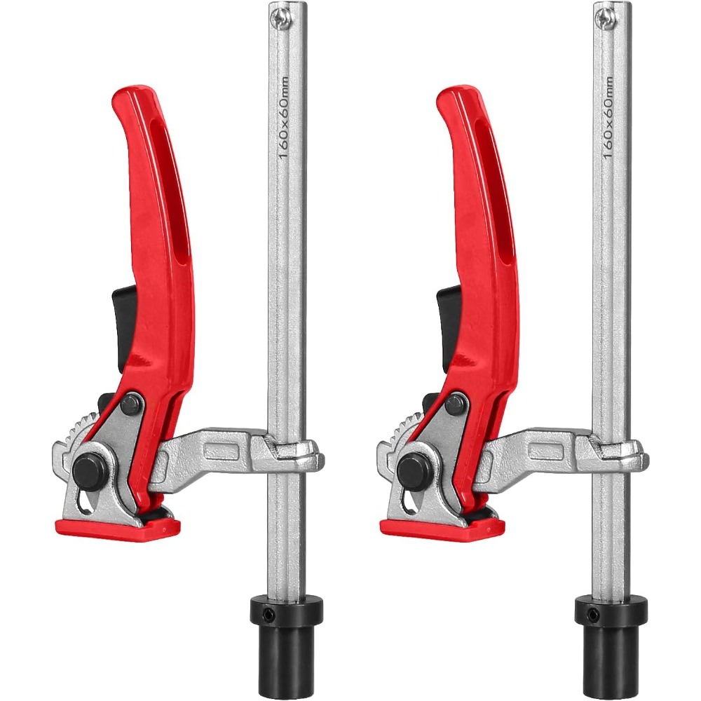 Image of 2 Pack Quick Ratchet Bench Dog Clamp 3/4 Inch | Metal Woodworking Mft Table Workbench Hold Down Clamp, Valentine Gift
