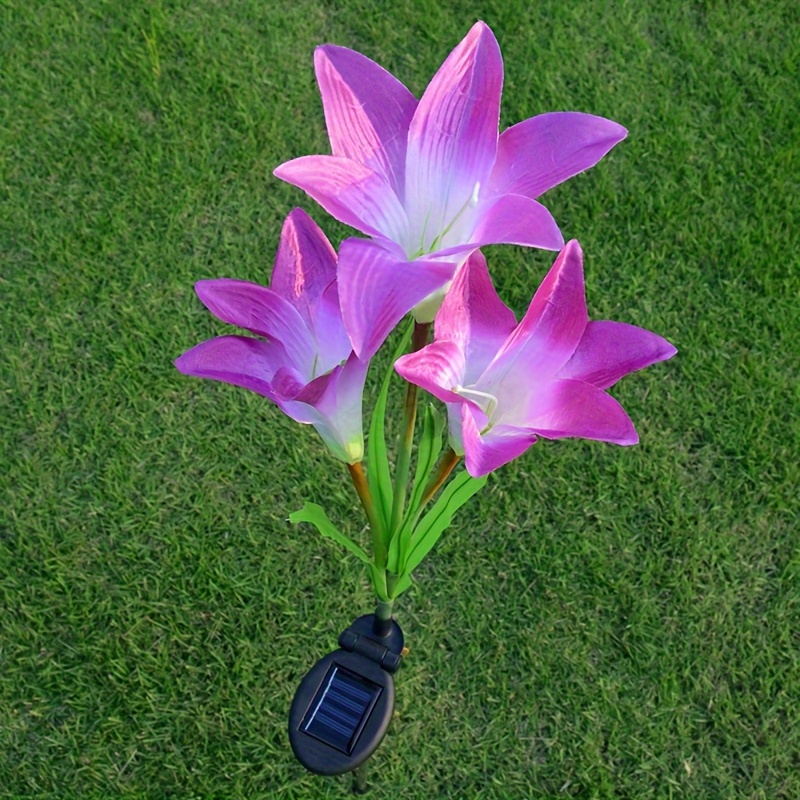 TEMU 【3d】 1pc 4- Rgb 7-color Gradient Lawn Light With Pole-mounted Removable Panel, 3d Outdoor Rgbw (no, For Party/garden/) - Durable Nylon Ip For