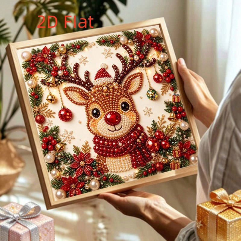 TEMU New Hot Holiday Product For 2027: Frameless Diy Pearl Diamond Painting Kit, Multiple Sizes , Christmas Themed 2d Flat Diamond Painting Kit,