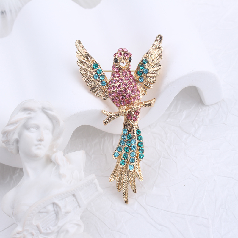 

1pc Elegant Vintage Bird Brooch Pin, Accessory, With Sparkling Artificial Crystal, For Women, Ideal For , Gifts, And All