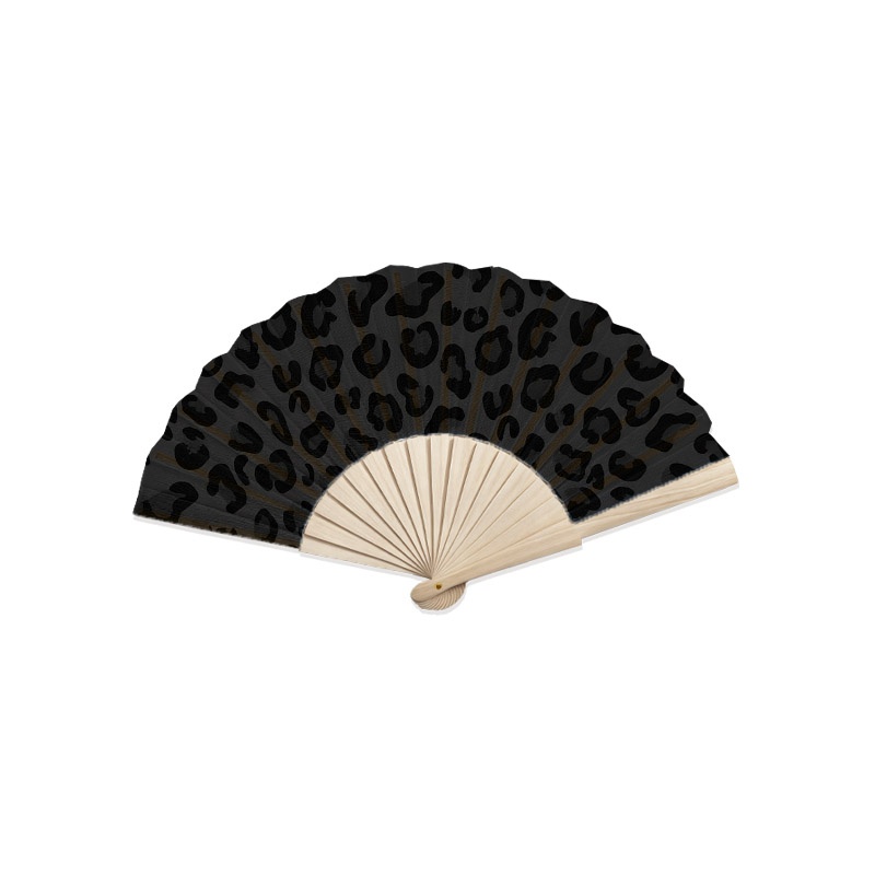 TEMU Monochrome Print Decorative Folding Hand Fan, 1pc Natural Wood Frame Craft Ornament, & Party Wall Hanging Decor For Modern