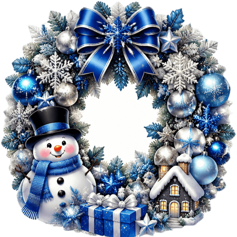 TEMU 1pc 2d Flat Pattern Sticker, Christmas Decoration Static Cling, Window Decal, Glass Mural, Window Sticker, Blue And White Snowman Christmas