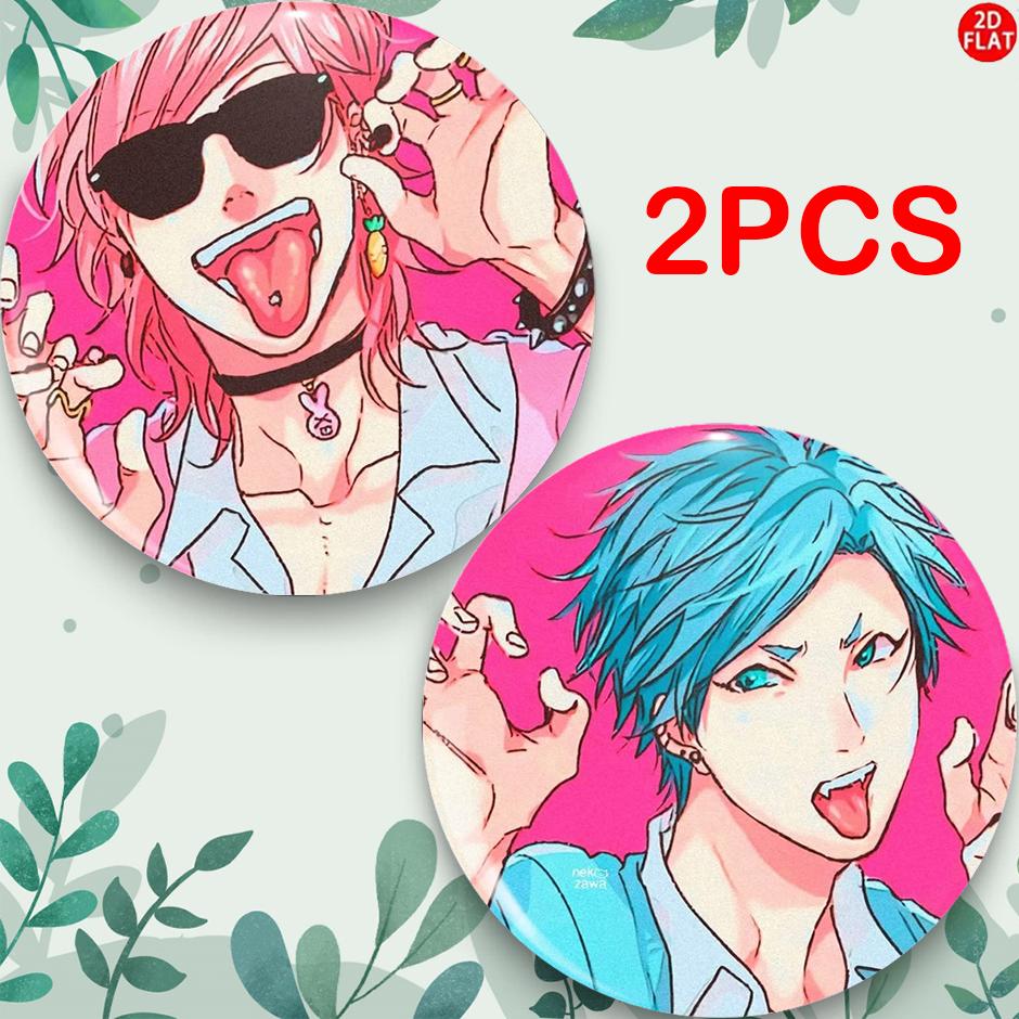 TEMU 2pcs/set (2d Flat) Fashion Badges - Suitable For Fun Family, , , Ideal For Backpacks, Anime Badges, Hat Decorations, Gift Ideas, Trendy