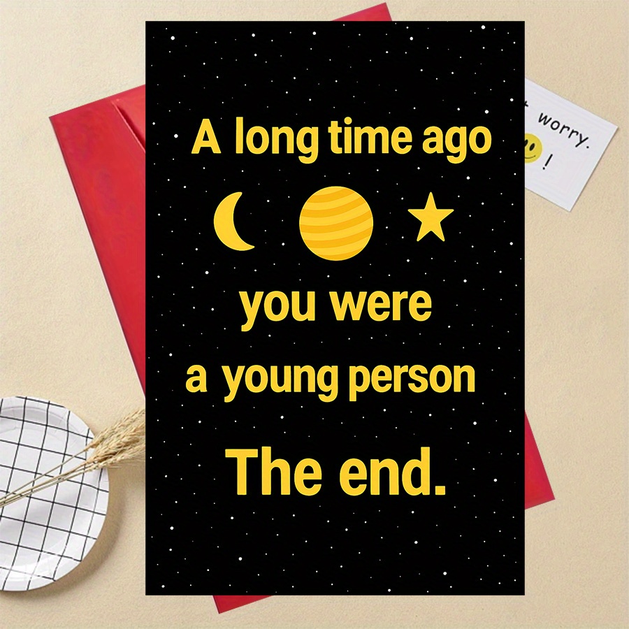 TEMU 1 Greeting Card And 1 Envelope, Fun Birthday Card - ' You Young' Funny Aging Joke Card - Fun Gift With Envelope