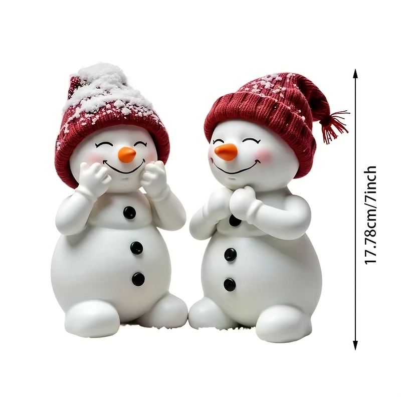TEMU 2 Adorable 7-inch Christmas Snowman Vinyl Stickers - Festive Red And Snowman With Carrots, Perfect For Cars, Laptops, Trucks, Motorcycles,