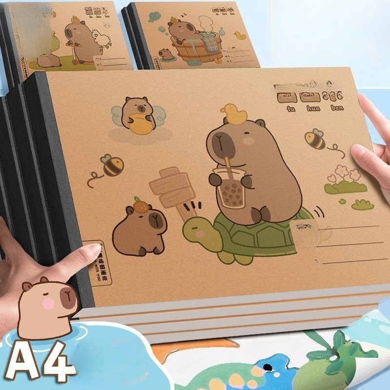Capybara A4 Blank Sketchbook, Art Drawing Book