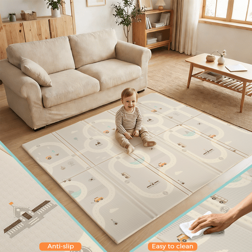 extra large waterproof foam play mat for children measuring 200 180 2 cm suitable for babies toddlers and infants ideal for tummy reversible mat is portable for indoor and outdoor use
