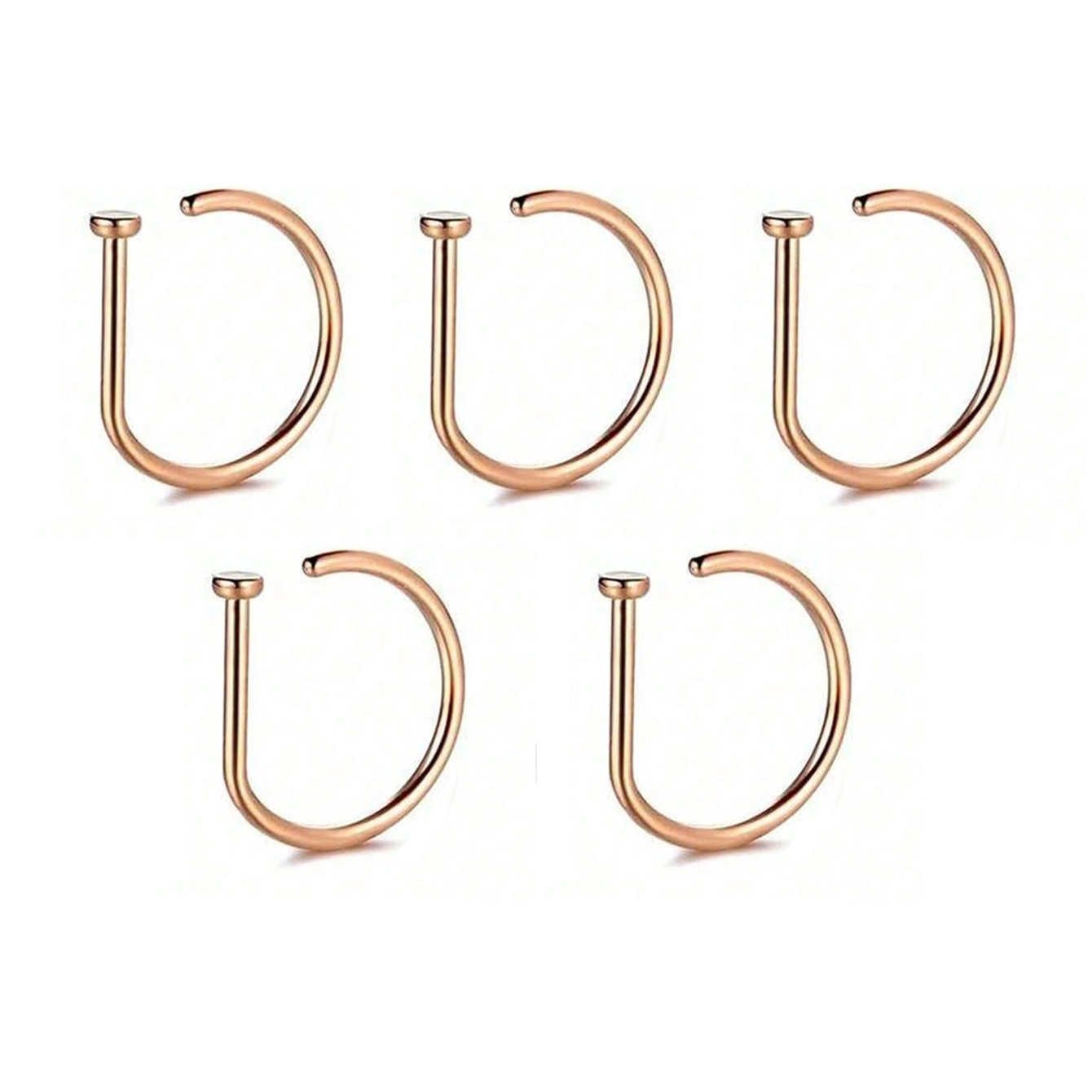 3pcs Geometric Shape Punk Nose Rings Set, Stainless Steel