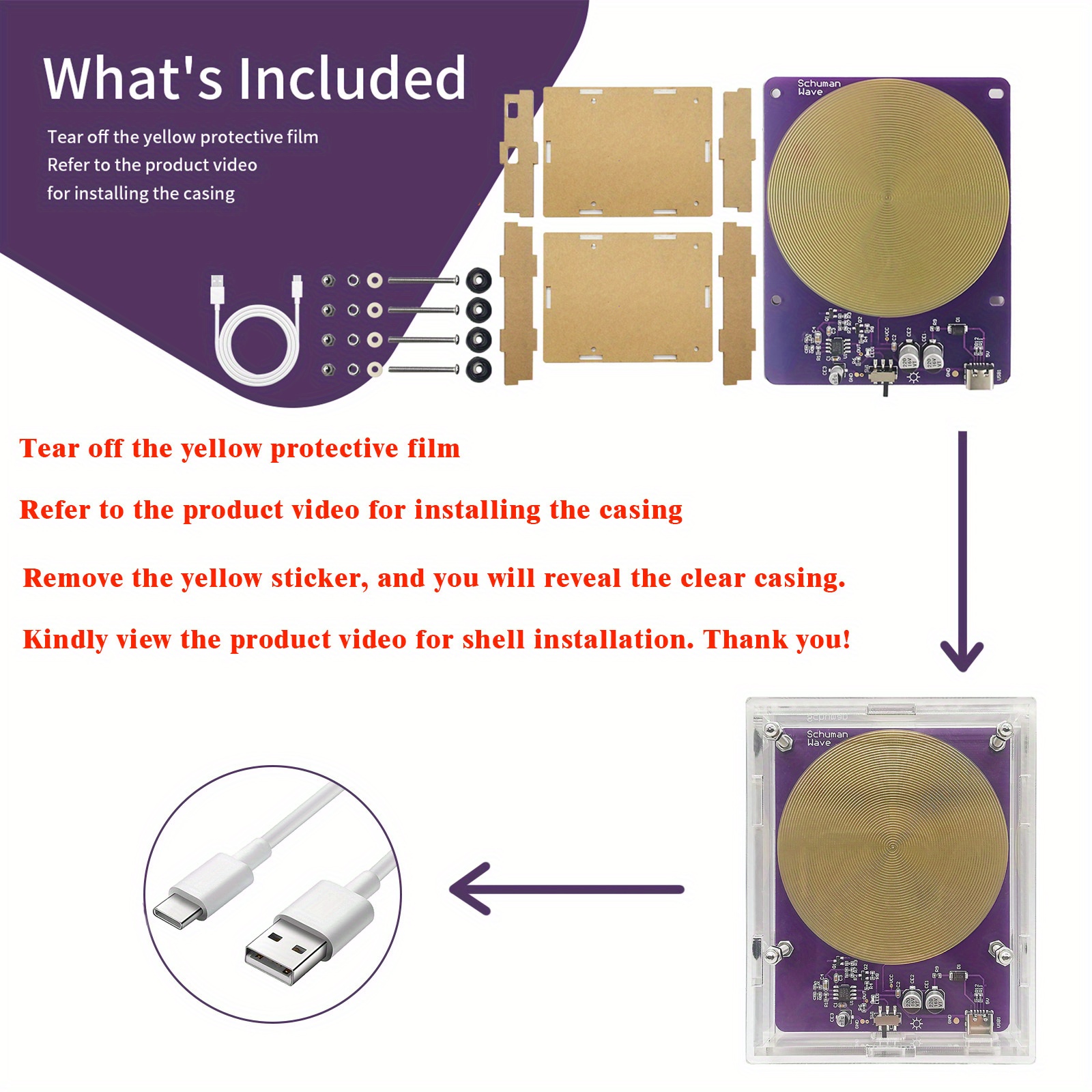 7.83hz シューマン波共振 超低周波パルスウェーブ usb電源 | temu