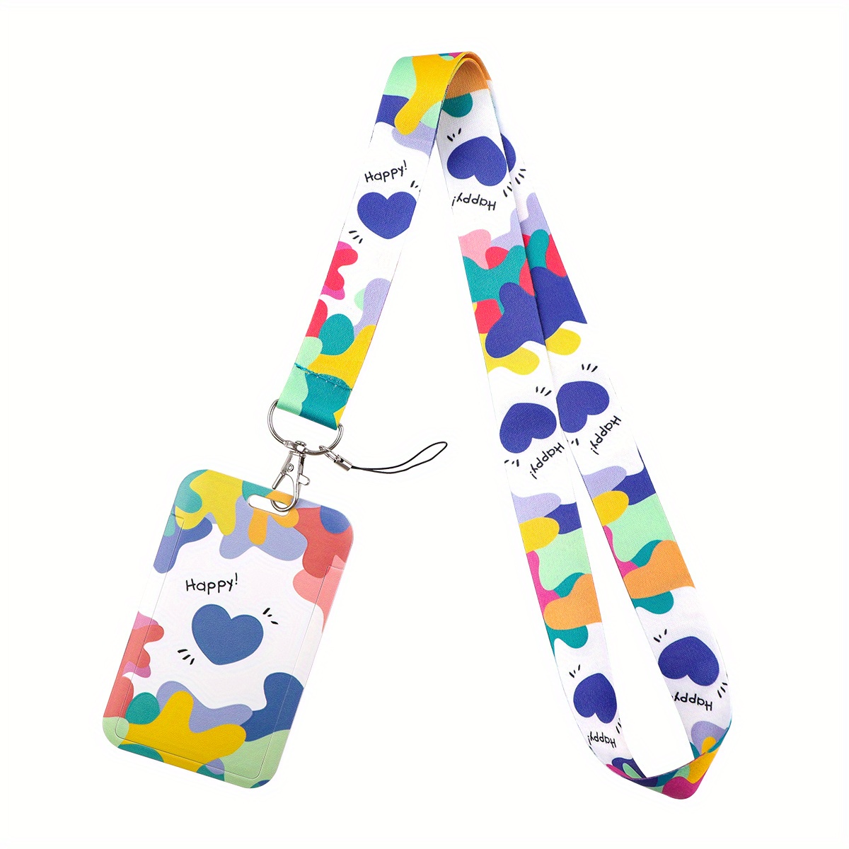 TEMU ¡!" Cordón de Cuello con Azul de Dibujos Animados para Llaves, Llavero, Porta Credenciales, Tarjeta de Identificación, Tarjeta de Crédito, Porta