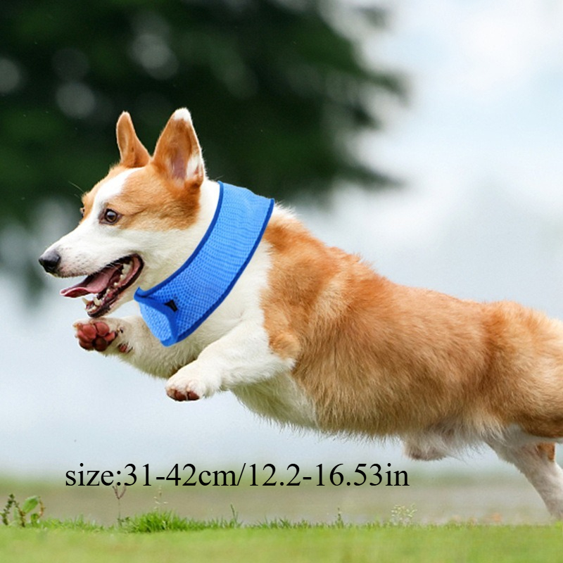 TEMU Summer Pet Cooling Scarf - Adjustable Breathable Water Absorbing Scarf, Used For Cooling Cats And Dogs In Summer, Suitable For Neck Of 31-42cm