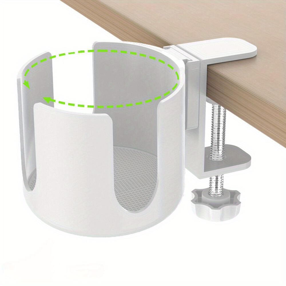 E-shop Polierter Aluminium Schreibtisch Getränkehalter Klemme - Runde Auslaufsichere Klemme Schreibtisch Getränkehalter - Metall Stifte Organizer -