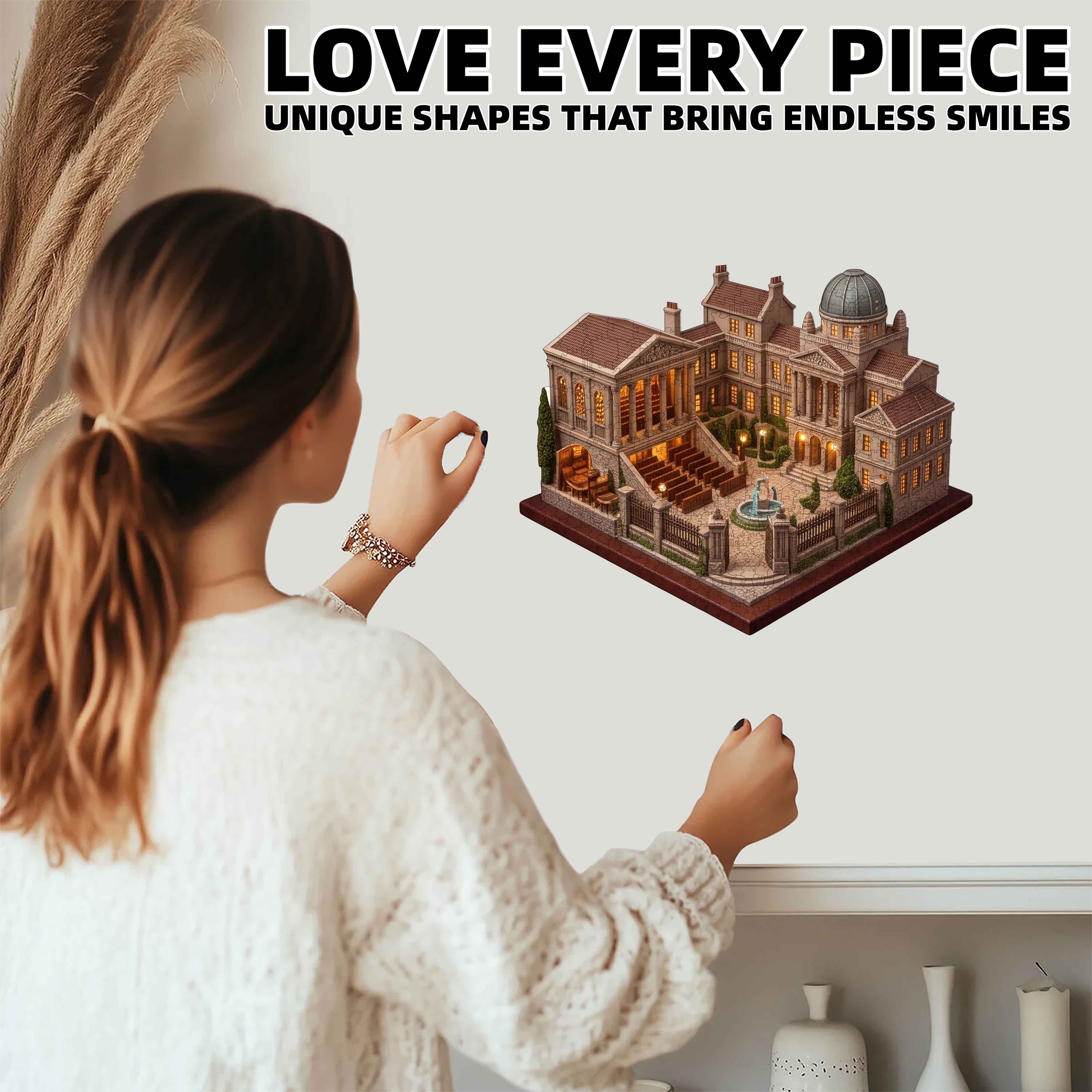 Classical Library Courtyard 502pcs Wooden Puzzle