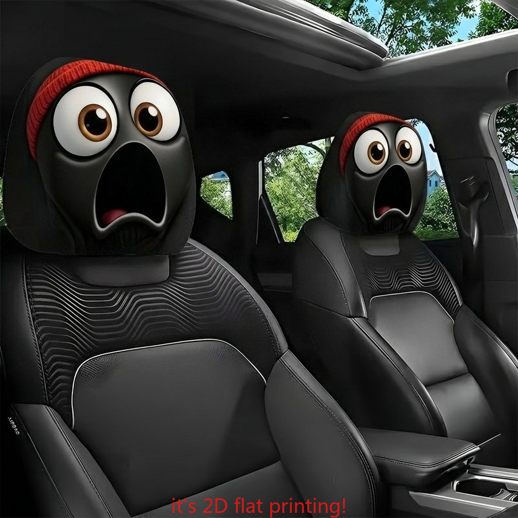 Itechjoy 2pcs Fun Printed Car Headrest Covers | Universal Stylish Seat Protectors, Ideal For A , , Great For Long And , And Entertaining Car Decor, Improves
