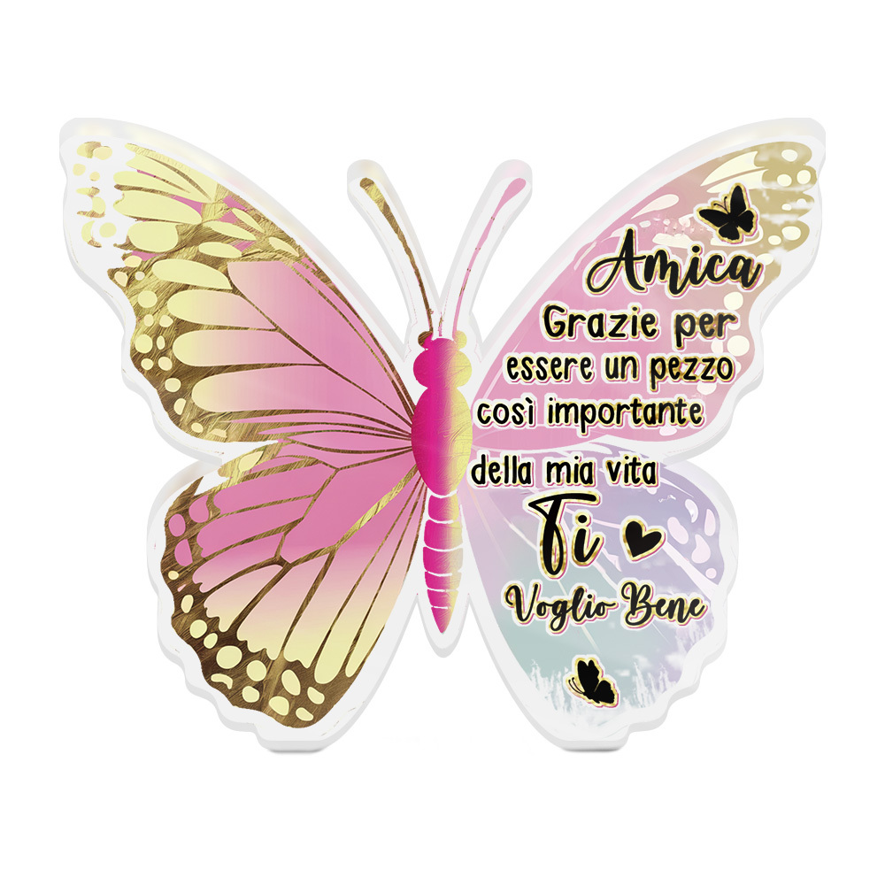 TEMU 2d Flat Putuo Decor 1pc Italian Shaped Acrylic Sign Table Decor, Amica Grazie Per Un Pezzo Così Della Mia Vita Bene, Desktop Decoration For Home