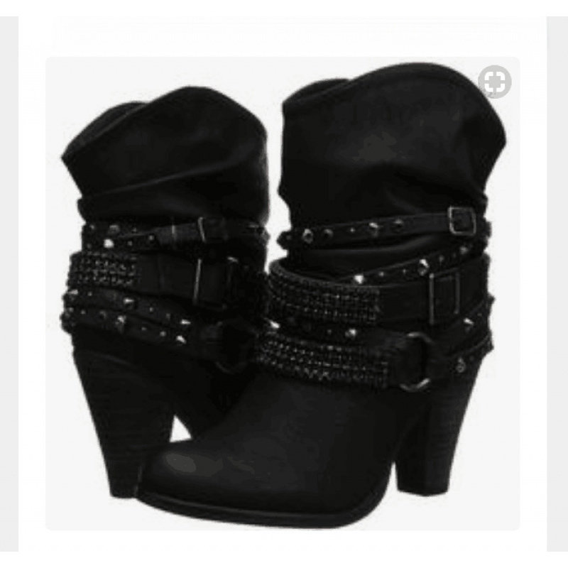 Women'S Fall Winter European And American Round Toe Ankle Boots Chunky High Heel Fashion Rivet Boots, Women Shoes - Image 5