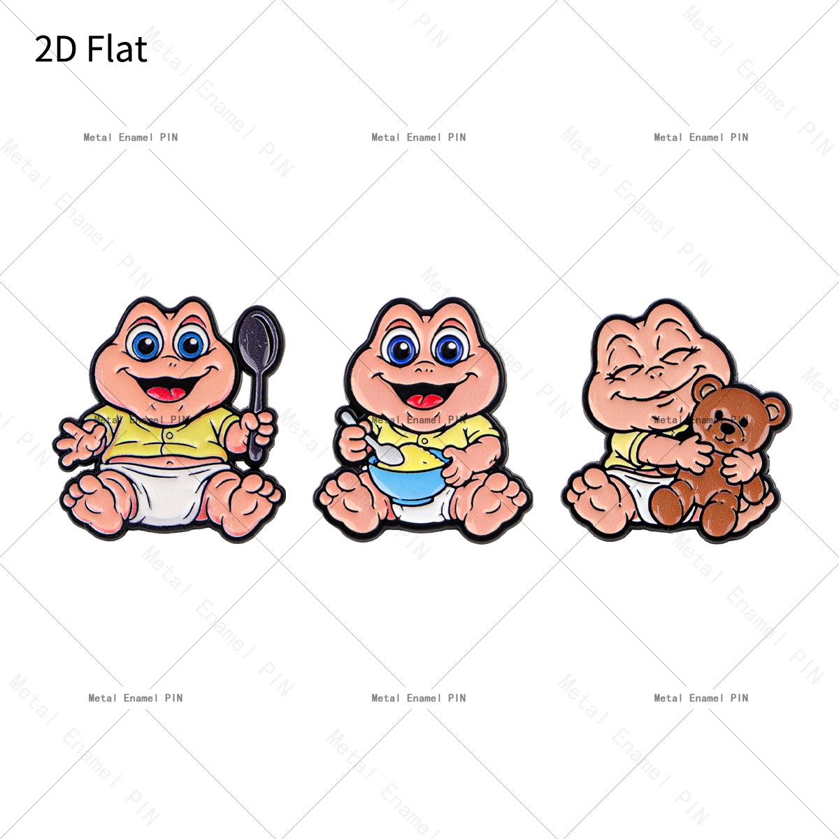 TEMU 2d Flat, 2d Flat 3pcs/set Cute Cartoon Dinosaur Character Lapel Pin Enamel Pins And Brooches Badge Pins For Backpacks Bags Backpack Cool