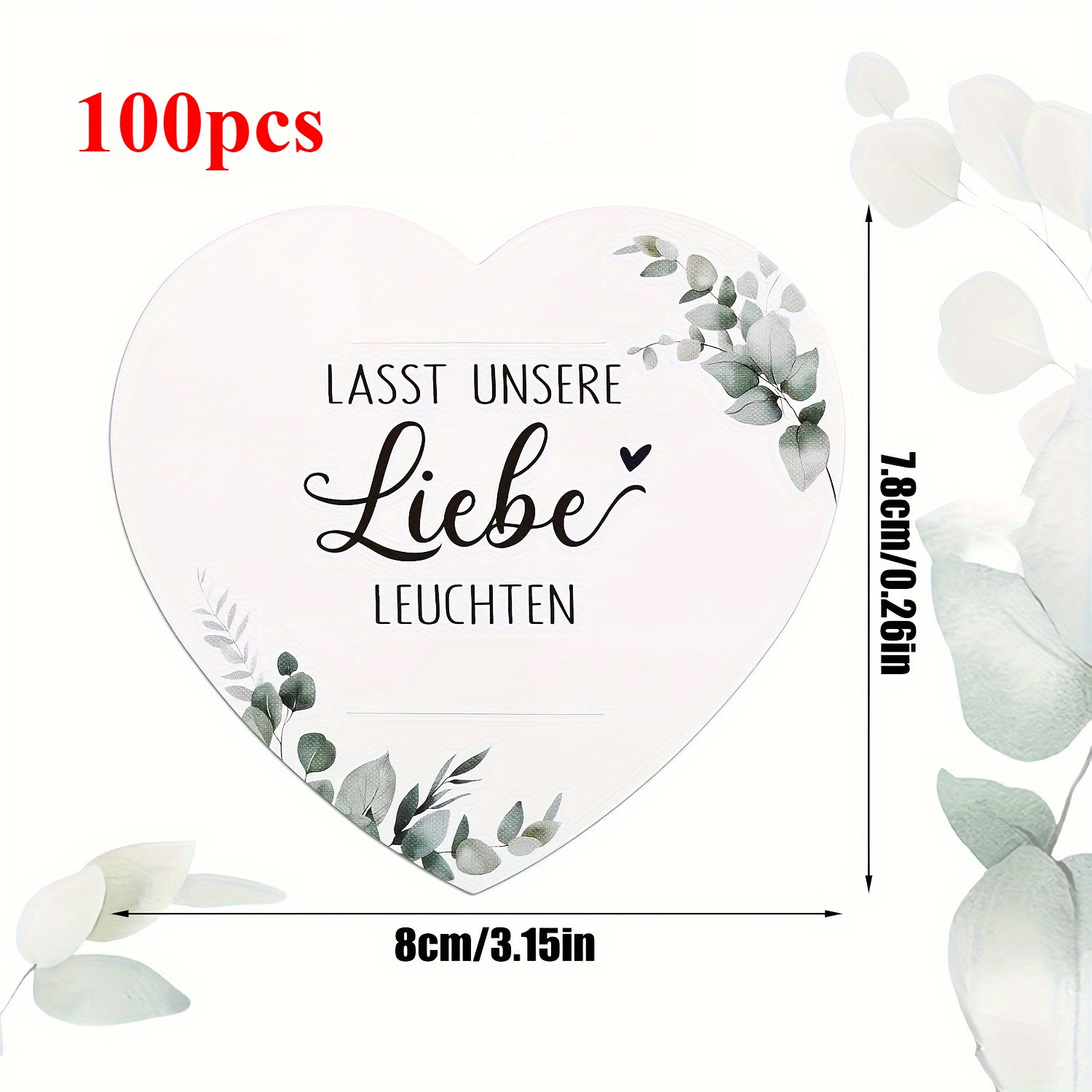 Image of 25/50/100pcs German Wedding Stickers - "let " Romantic Decoration, Perfect For Christmas, New Year's Eve, Thanksgiving & All Festive Parties, Paper