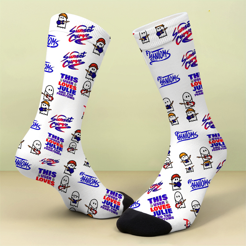 item picture a pair of 3dprinted socksjulie and the   soft comfortable and breathable   a   cute and crazy gift   suitable for daily wear such as parties camping and cycling