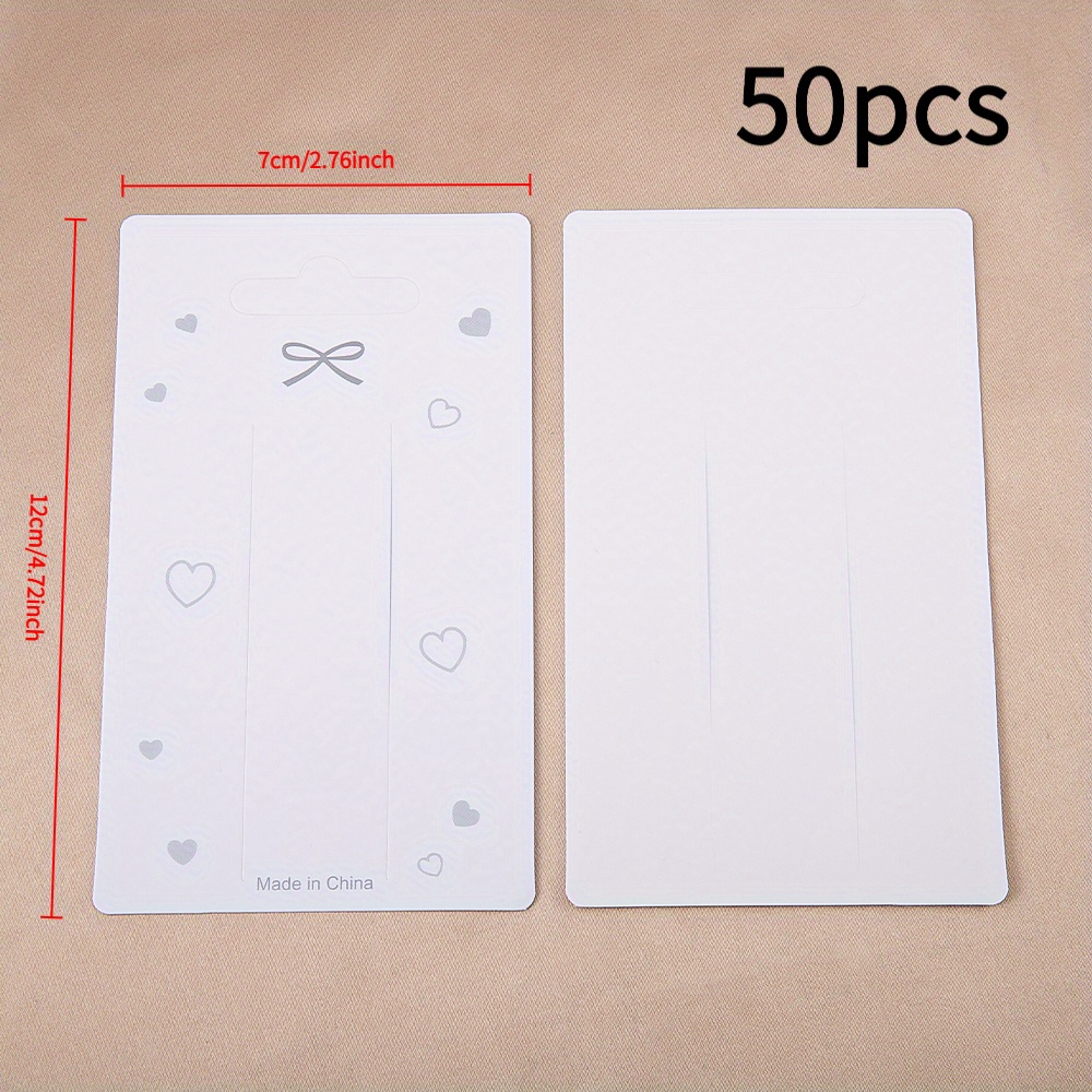 TEMU 50pcs Hairpin Packaging Cards, 7x12cm Thick Cardboard Hairpin Packaging Back Cards For Diy Handmade Jewelry Display Packaging Tools