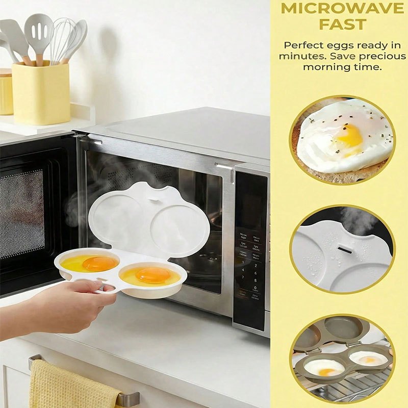 White Egg Steamer Box for Microwave Cooking