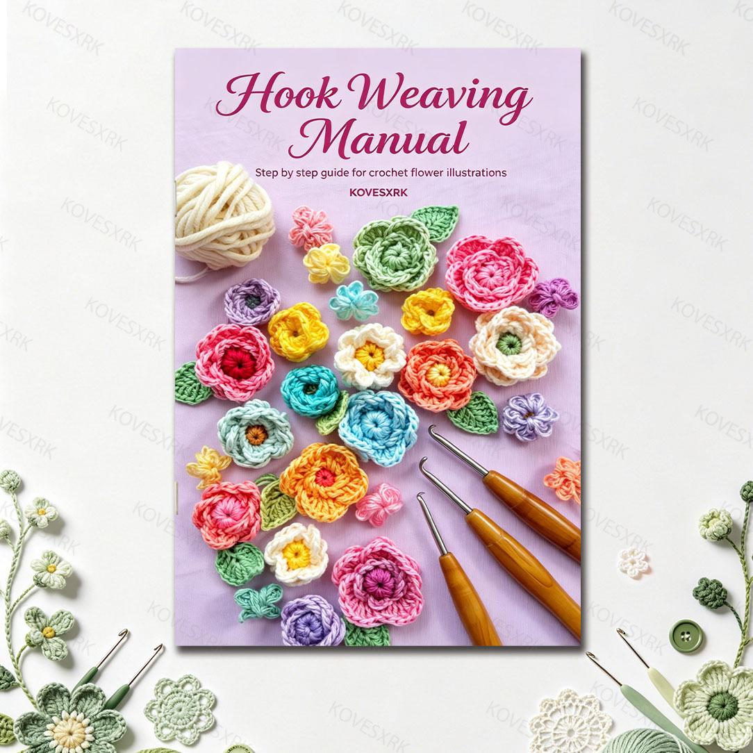 TEMU 1pc Crochet Flower Book With Patterns & Templates - 48-page Bouquet Guide Suitable For Wedding Decor, Adult Crafts, Amigurumi Making, Relaxing