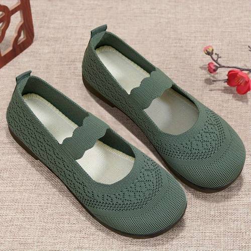 womens slip on breathable casual shoes comfortable fabric upper cushioned insole durable pvc sole elegant brown mom sneakers for middle aged elderly women ladies sneakers simple