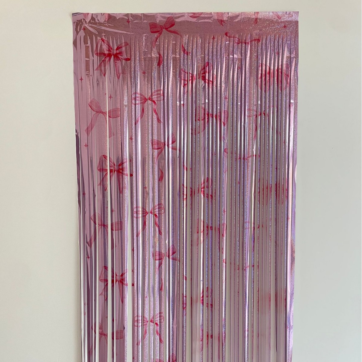 TEMU 1 pièce Toile de Fond en Feuille Métallique avec Nœud, Décoration de Fête, Arrangement, Décoration de Fenêtre, Nœud Rose, Accessoires Photo,