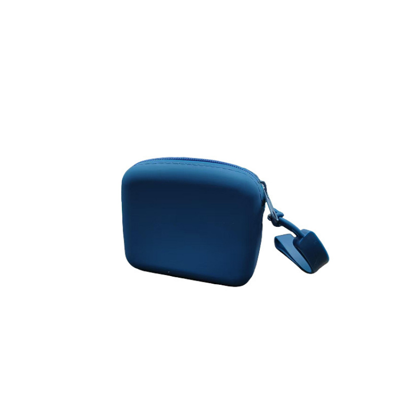 TEMU Sac de rangement mini en silicone avec fermeture éclair, petit sac de rangement portable pour câbles de données, cosmétiques, pièces de monnaie