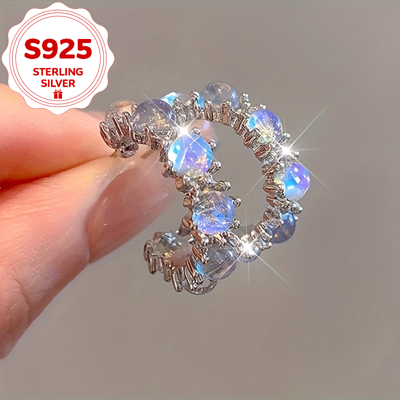 TEMU 2pcs S925 Minimalist Liquid Synthetic Hoop Earrings, Perfect For Thanksgiving Christmas Dinner Parties Date Wear Anniversary Exquisite Gift