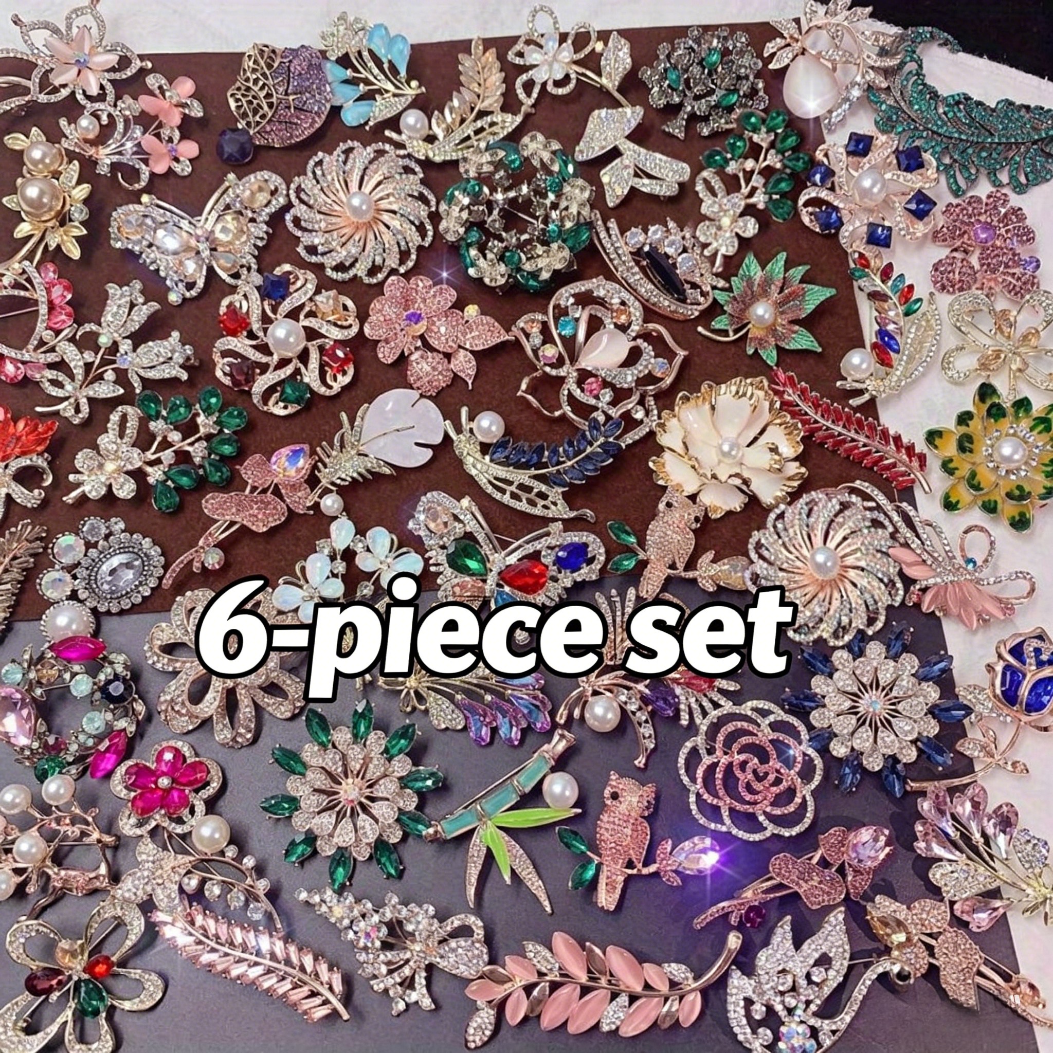 2026 trendy vintage   brooch set elegant alloy lapel pins for women random style fashion brooch additions for suit dress scarf ideal for daily wear wedding party holiday birthday gift jewelry decoration