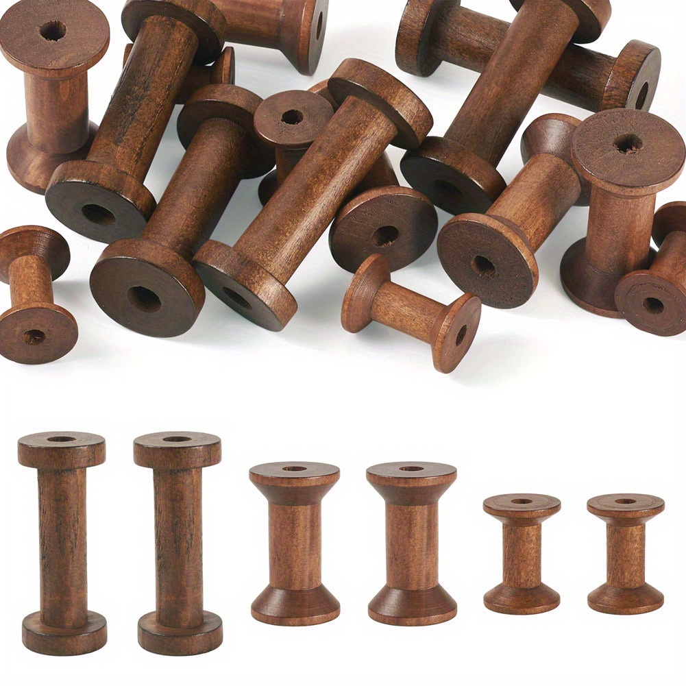 TEMU 15pcs Of Assorted Spools For Sewing And Embroidery, Suitable For Embroidery Machines, Measuring Between 30.5 Mm In Length And 16 To 29 Mm In
