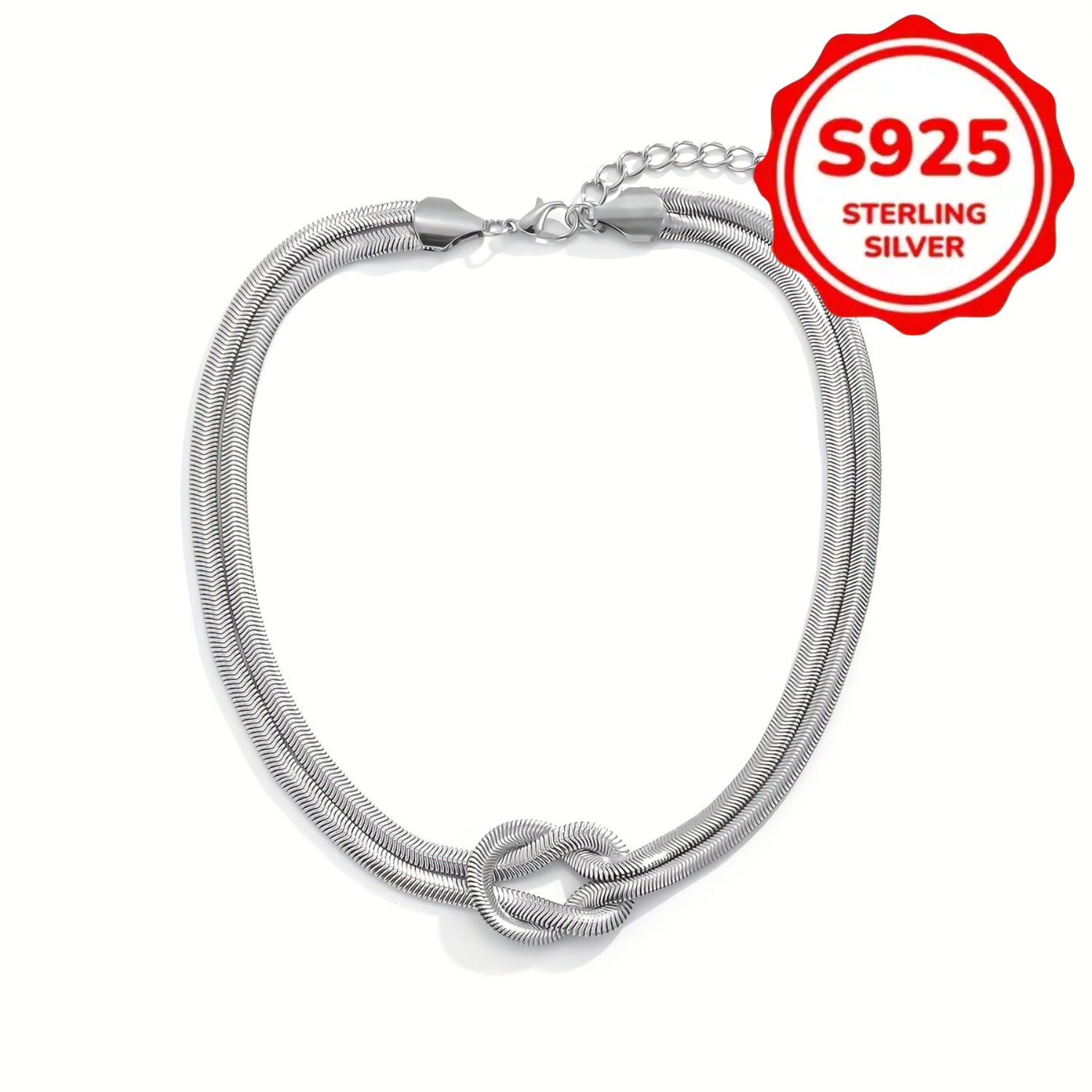 TEMU This Double-layered Snake Chain Bracelet Made Of S925 Sterling Silver Features A , Perfect For Women. It's Durable Enough For Everyday Use And