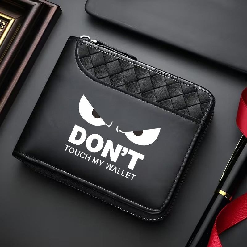 Image of Fun " " Men's Wallet, Large Capacity Coin Purse, Can Hold Cards, , Receipts, Etc., With Zipper Closure, Perfect Gift For Brother, Friend, Or Father