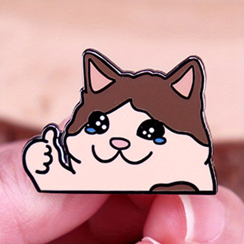 TEMU Cat Enamel Brooch, Funny Backpack Badge Accessory, Backpack Badge