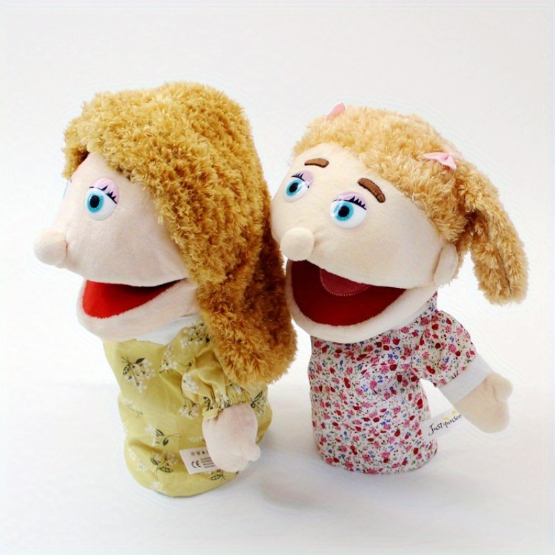 2pcs Happy Family Hand Puppet Plush Toy Rich Characters for Storytelling Fun