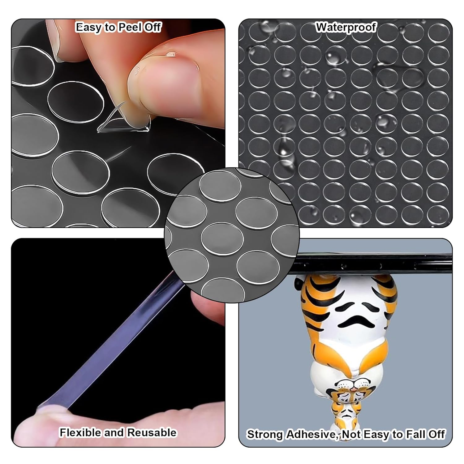 TEMU 500pcs Of Powerful And Invisible Double-sided Adhesive Dots, Transparent Glue Round Stickers, Sticky Tack Putty, Removable Clear Adhesive Nano