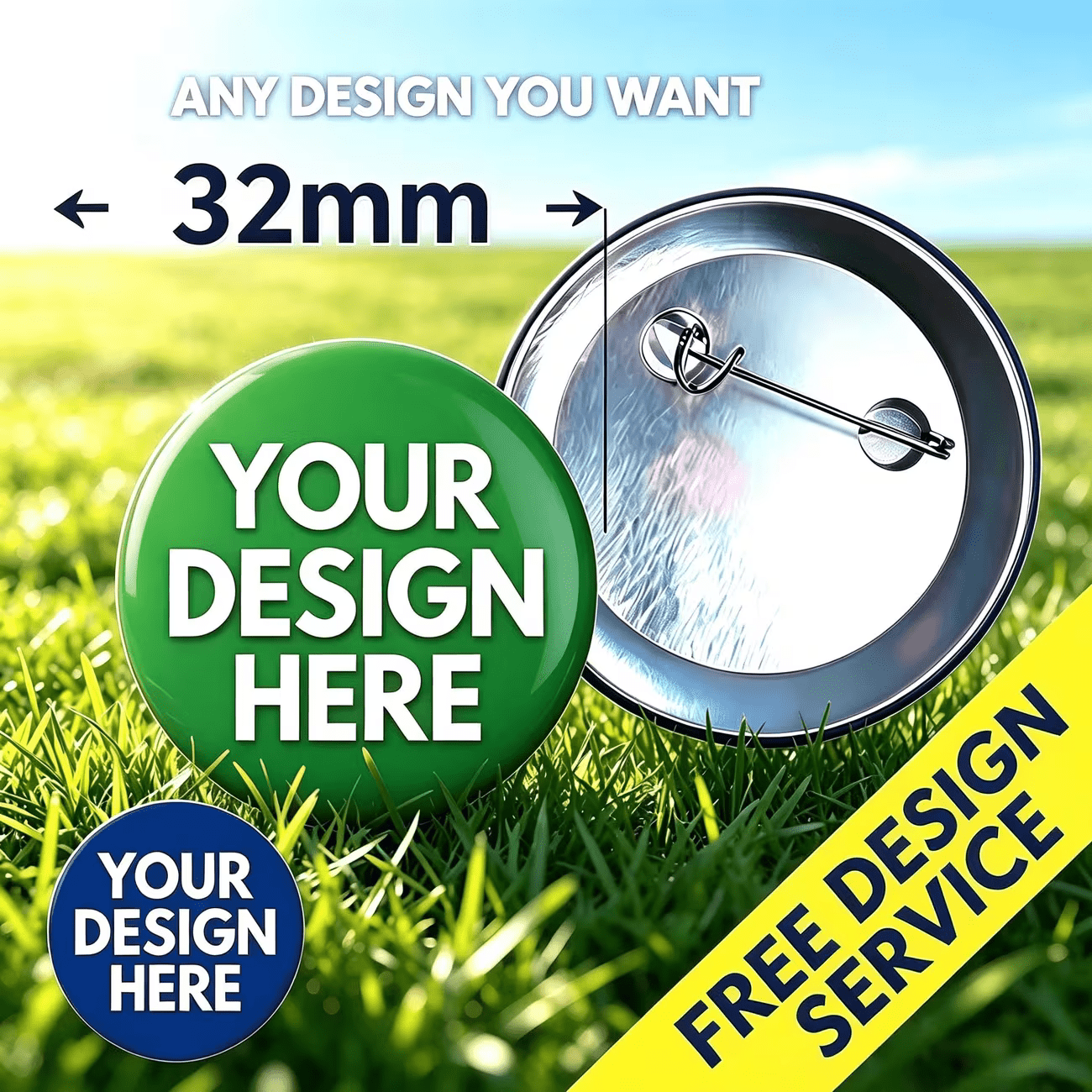 TEMU 100-pack Personalized Metal Badges And Buttons, , Add Photos, Logos, Text - Round Brooches, Suitable Events, Brand Promotion, Handicrafts,
