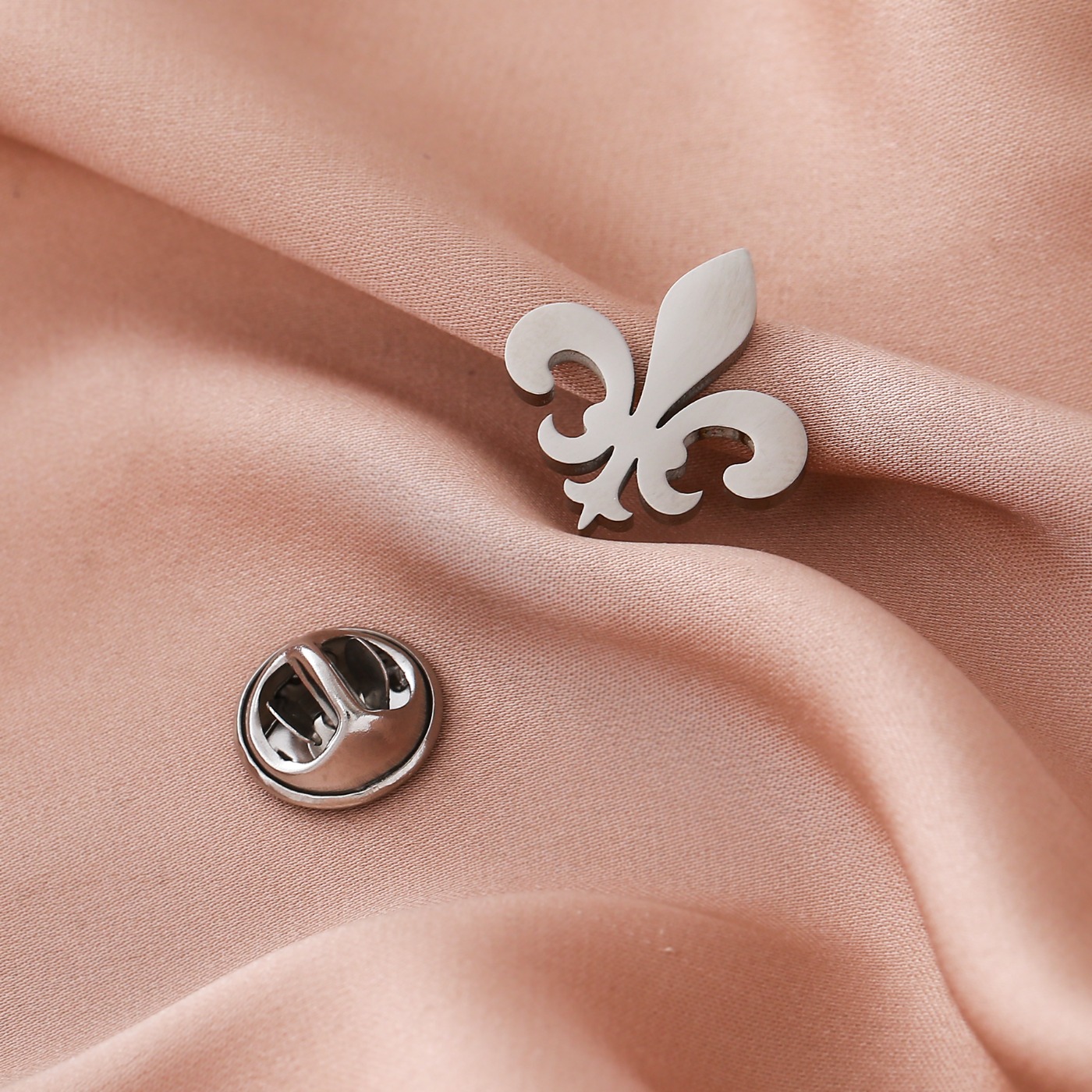 TEMU Broche de flor de acero inoxidable, alfiler de solapa con floral vintage, elegante decorativa para cuello de traje y bufanda, accesorio de