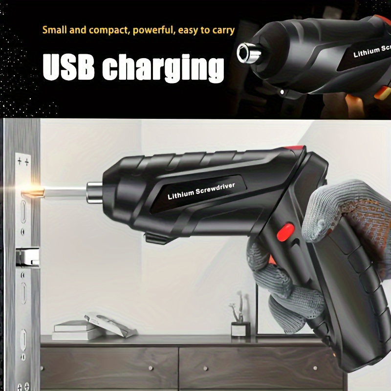 15 47pcs rechargeable cordless electric screwdriver set versatile rotary tools with carrying case suitable for home repairs woodworking and household tasks Product details 6