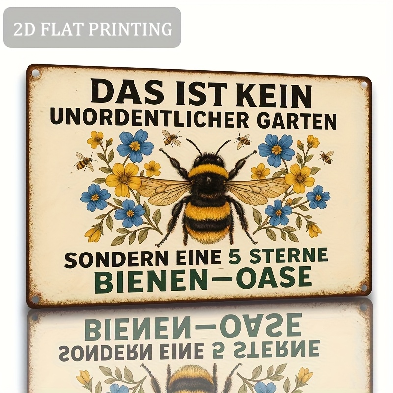 Image of 2d Flat, [2d Flat] 1pc, 2d Flat, Vintage Metal Metal Sign(8''x12''), 5- Garden Tin Sign, Yard Humor Decor, Great For Garden Shed, Patio, Fence Gate, Greenhouse, Flower Bed, Or Outdoor Lounge, 2d Flat
