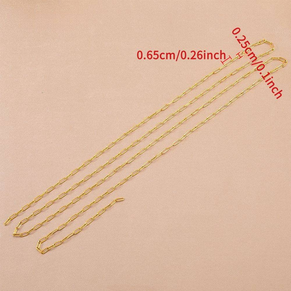 1M Stainless Steel Chain with 18K Golden Plating for DIY