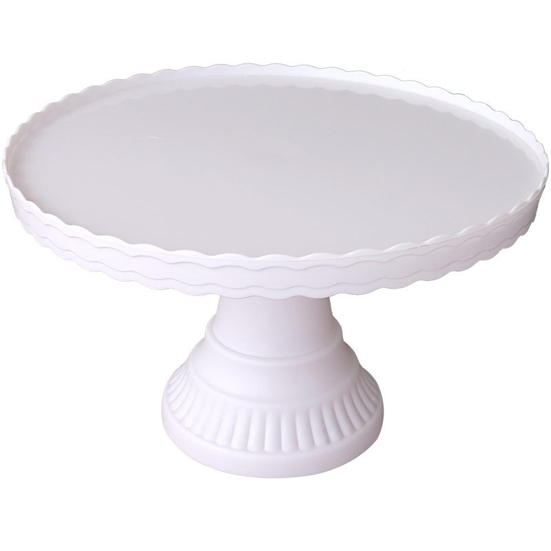 TEMU 2pcs (1 Plate And 1 Base) European- Plastic Footed Cake Stand, Dessert Table Display Tray For Wedding Decoration, Birthday Party, Afternoon Tea,