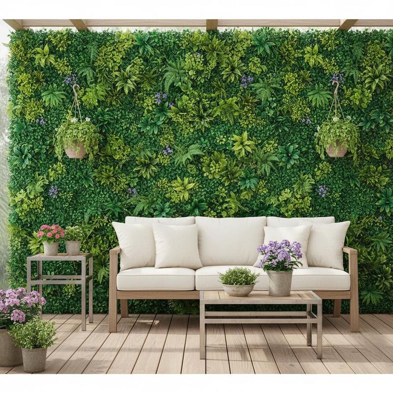 Faux Boxwood Hedge 20X20In for Garden Privacy Ivy Fence Interior Wall Decor, 8pcs 3D Greenery Foliage Screen Backdrop Interlocking Grid Panels