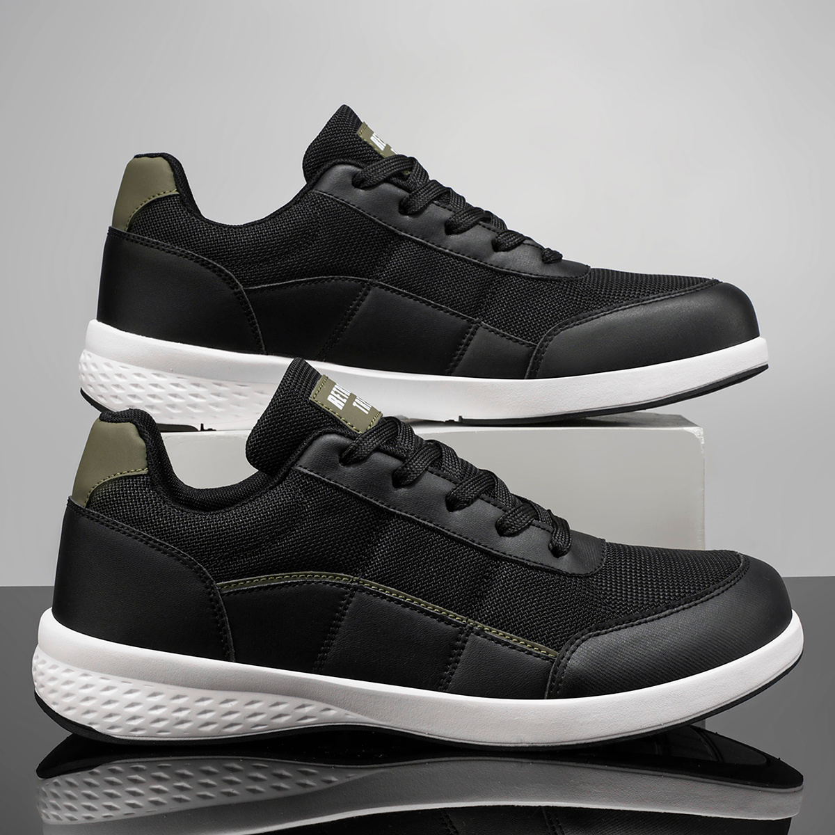 Wide Toe Box Sneakers - Breathable Mesh & Synthetic Leather Upper, Cushioned Sole, Adjustable Lace-up Low-top Suitable For Daily , Gym,, Business Casual - Non-slip Athletic Footwear For - Wear
